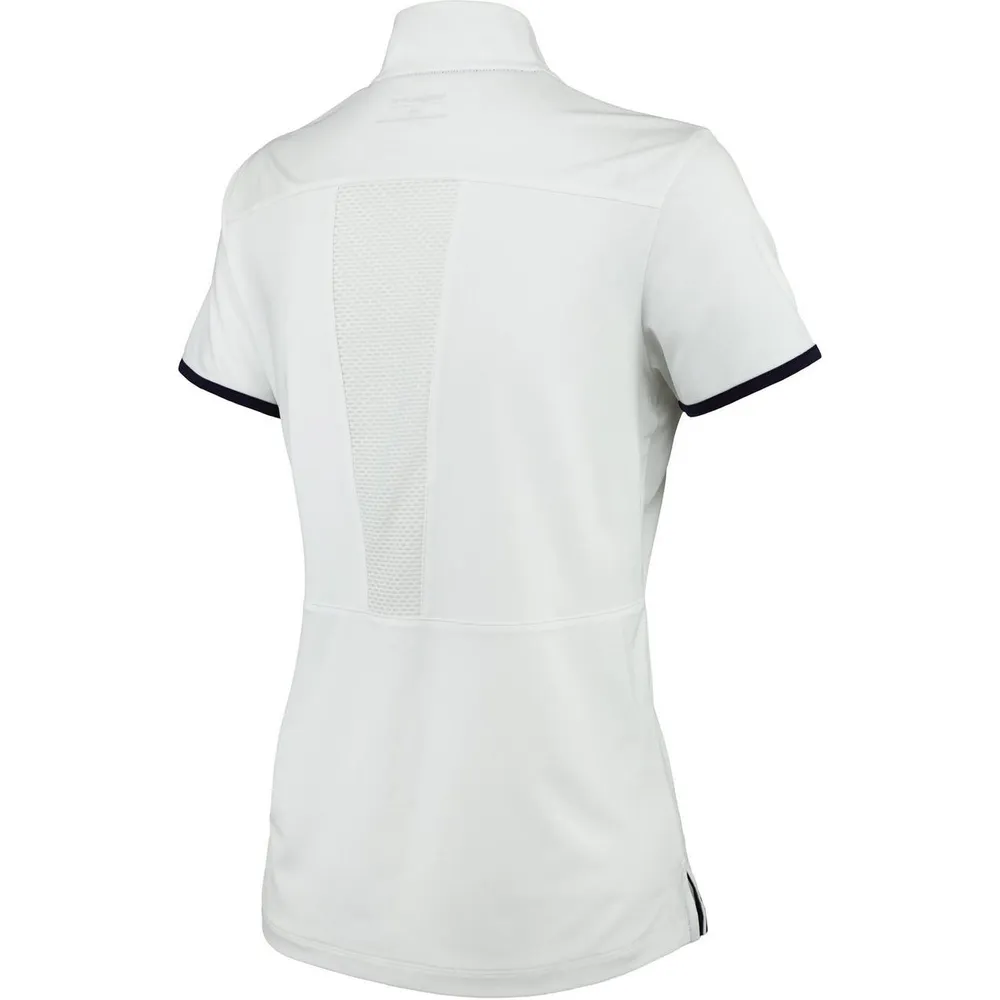 Women's Fashion Zip Mock Neck Short Sleeve Polo