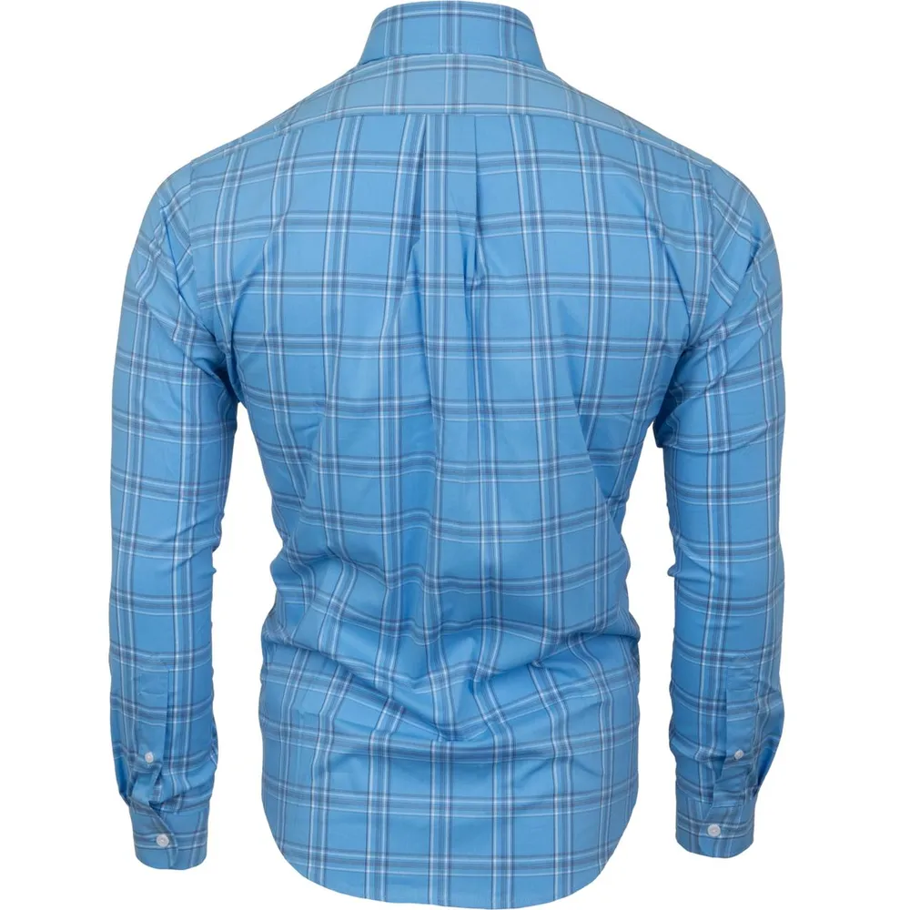 Men's Large 4 Colour Plaid Woven Long Sleeve Shirt