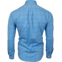 Men's Large 4 Colour Plaid Woven Long Sleeve Shirt