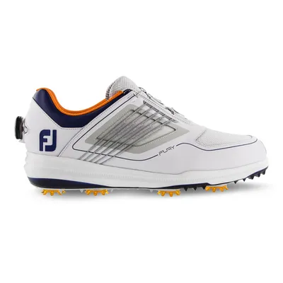 Men's Fury Boa Spiked Golf Shoe - WHITE/GREY/NAVY/ORANGE