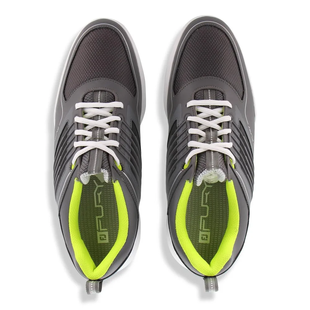 Men's Fury Spiked Golf Shoe - GREY/WHITE/GREEN