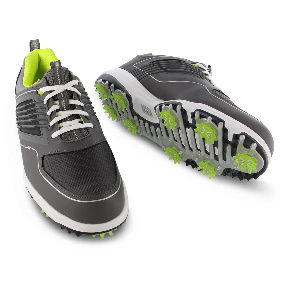 Men's Fury Spiked Golf Shoe - GREY/WHITE/GREEN