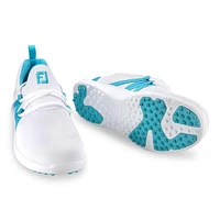 Women's FJ Leisure Slip On Spikeless Shoe - WHITE/LIGHT BLUE