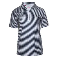 Women's Diagonal Stripe Short Sleeve Polo