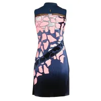 Women's Spring Camo Crunch Mock Neck Sleevless Dress