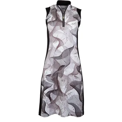 Women's Printed Quarter Zip Sleeveless Dress