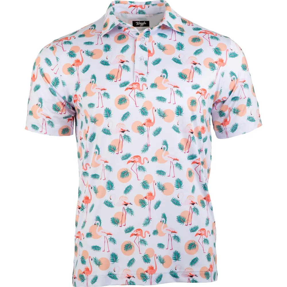 Men's Flamingo Sunrise Short Sleeve Polo