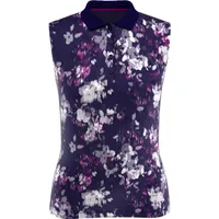 Women's Digital Floral Print Sleeveless Polo