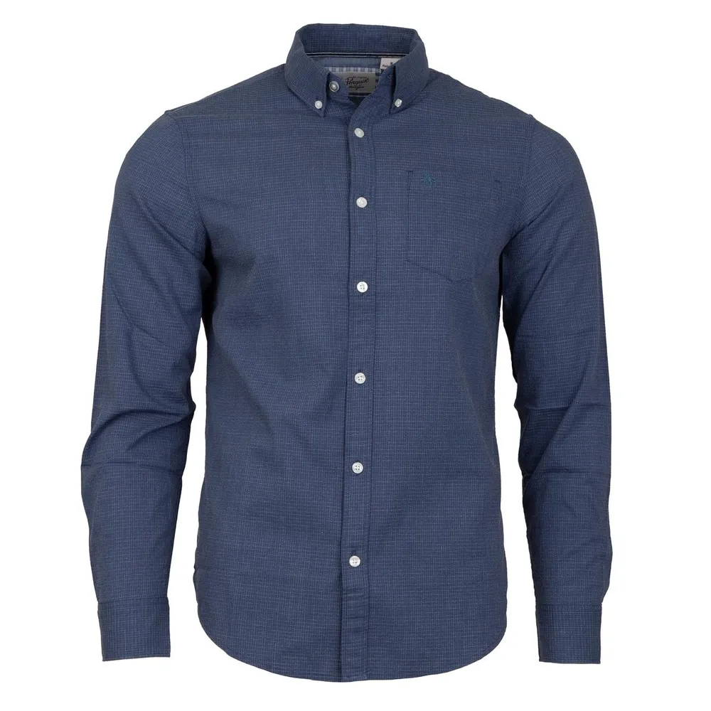 Men's Jaspe Check Long Sleeve Button-Down Shirt