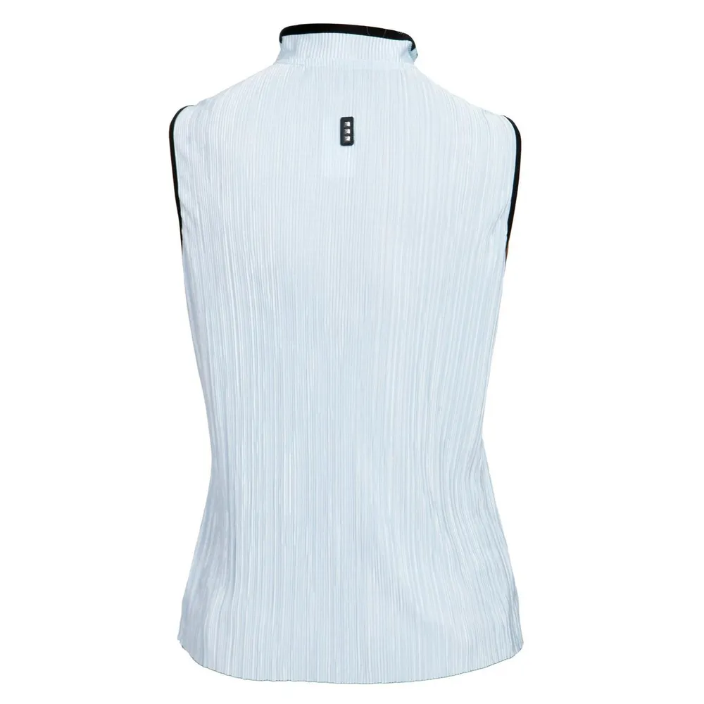 Women's Front Detail Zip Mock Neck Sleeveless Top