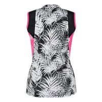 Women's Skye Printed Zip Up Mini Mock Neck Sleeveless Top