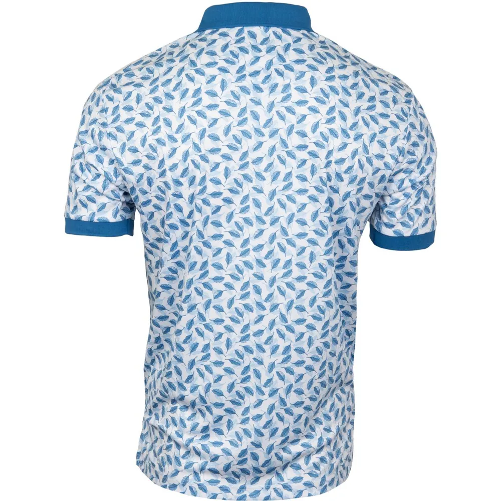 Men's Allover Leaf Print Short Sleeve Shirt