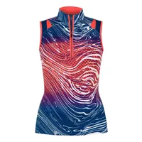 Women's Destiny Printed Zip Up Mock Neck Sleeveless Top