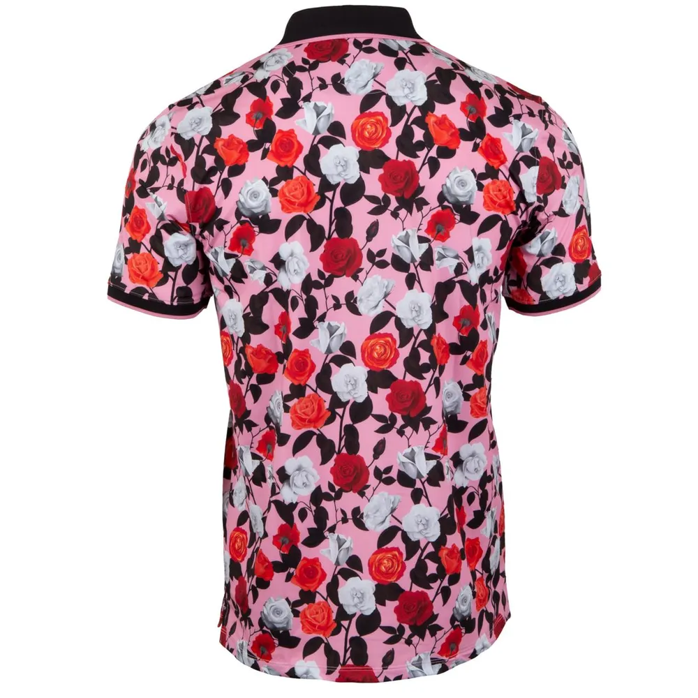 Men's Rose Printed Short Sleeve Shirt