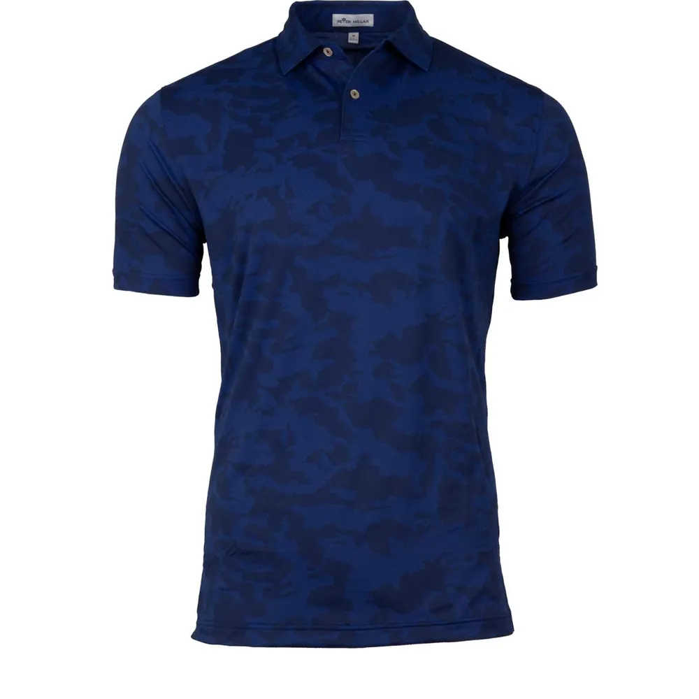 Men's Carl Camo Plaited Stretch Jacquard Short Sleeve Shirt