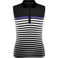 Women's Engineered Variegated Stripe Sleeveless Polo