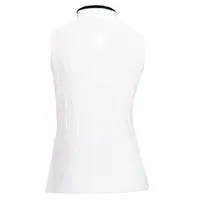 Women's Front Detail Zip Mock Neck Sleeveless Top