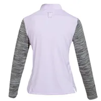 Women's Space Dye Zip Mock Long Sleeve Top