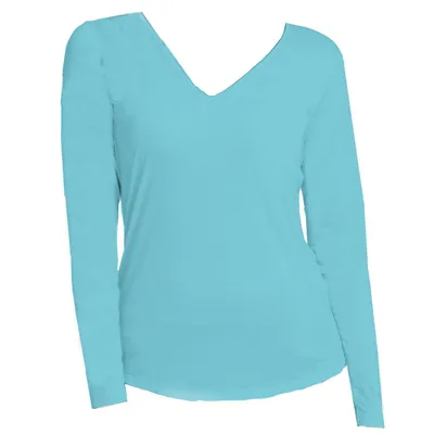 Women's Sunsense Sun Protection V-Neck Long Sleeve Top