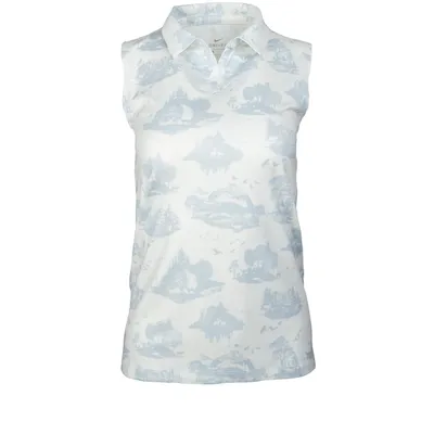 Women's Dry Printed Toile Sleeveless Polo