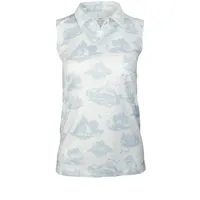 Women's Dry Printed Toile Sleeveless Polo