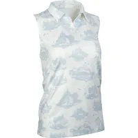 Women's Dry Printed Toile Sleeveless Polo