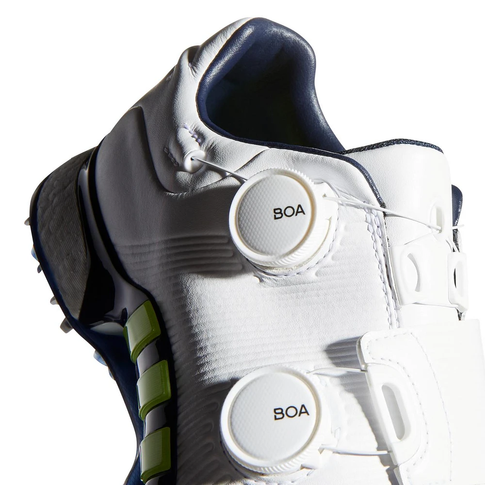 Men's Tour360 XT Twin Boa Spiked Golf Shoes - White/Green/Navy