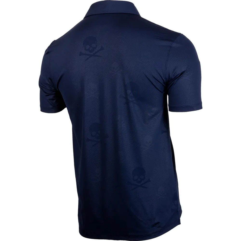 Men's Skull Embossed Short Sleeve Shirt