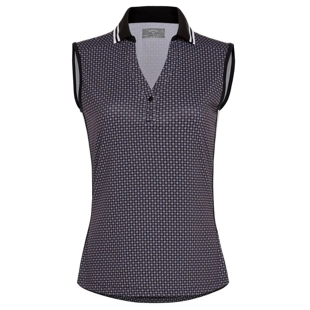 Women's Mini Foulard Side Pannel Sleeveless Polo