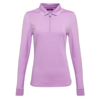 Women's Striped Long Sleeve Polo