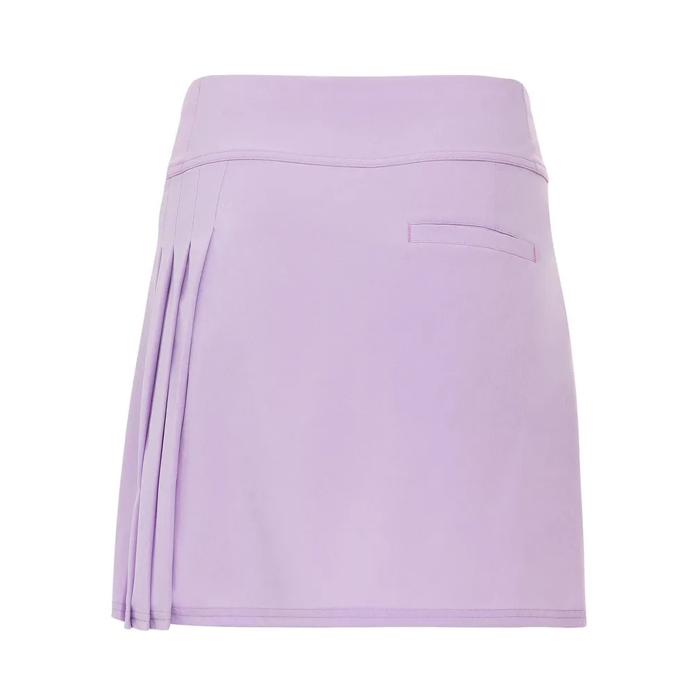 Women's Side Pleat Wide Waistband 18 Inch Skort