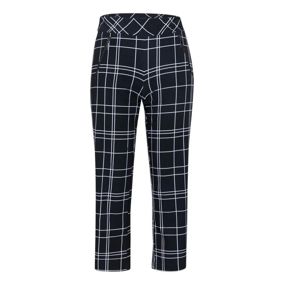 Women's Claudia Windowpane Printed Crop Pant