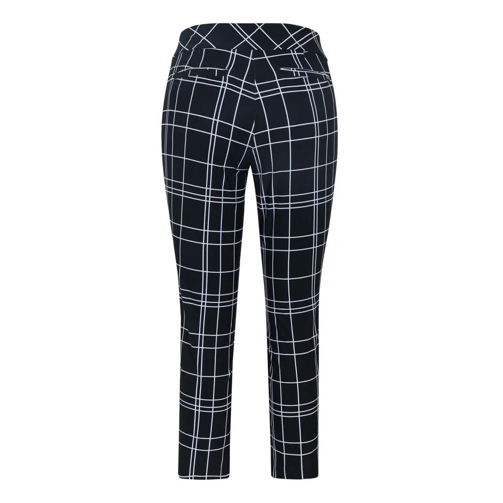 Women's Claudia Windowpane Printed Crop Pant