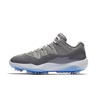 Men's Air Jordan 11 Spiked Golf Shoe - Grey/White
