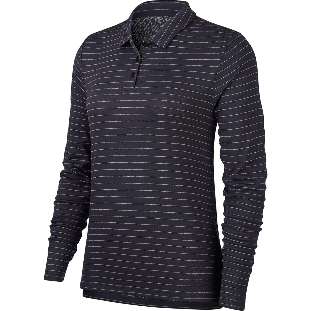 Women's Stripe Long Sleeve Polo