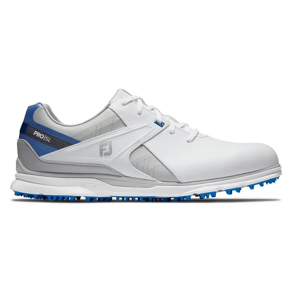 Men's Pro SL Spikeless Golf Shoe - White/Blue/Grey