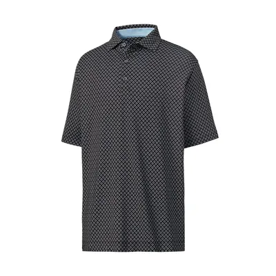 Men's Lisle Ogee Print Short Sleeve Polo