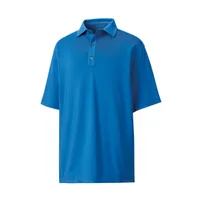 Men's Lisle Solid with Jacquard Yoke Short Sleeve Polo