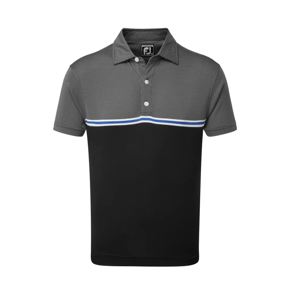 Men's Jacquard Top Colourblock Short Sleeve Polo