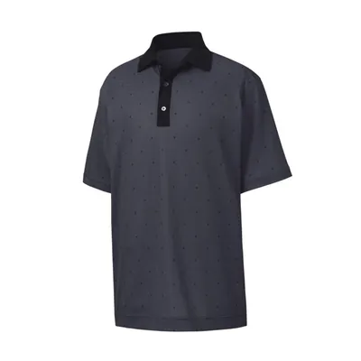 Men's Birdseye Argyle Print Short Sleeve Polo