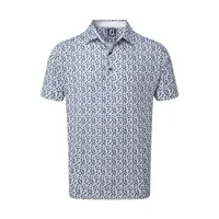 Men's Lisle Flower Print Short Sleeve Polo