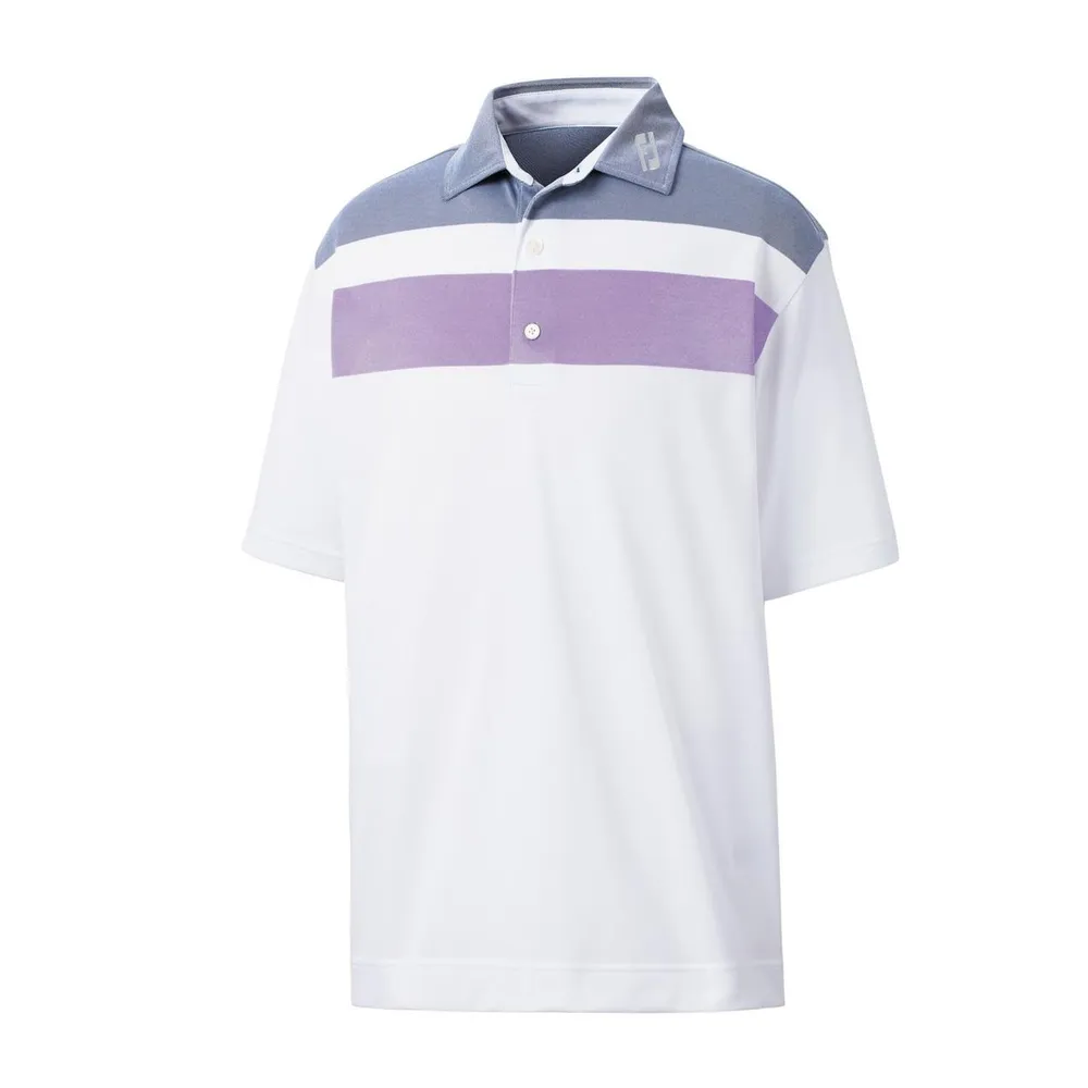 Men's Double Stripe Pique Short Sleeve Polo