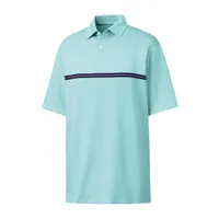 Men's Jacquard Center Stripe Short Sleeve Polo