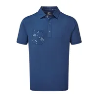 Men's Pique with Pocket Print Birds Short Sleeve Polo