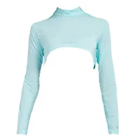 Women's Sunsense Sun Protection Crop Mock Neck Long Sleeve Top