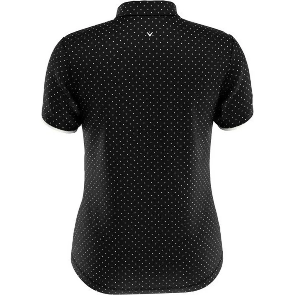 Women's All Over Printed Polka Dot Short Sleeve Polo