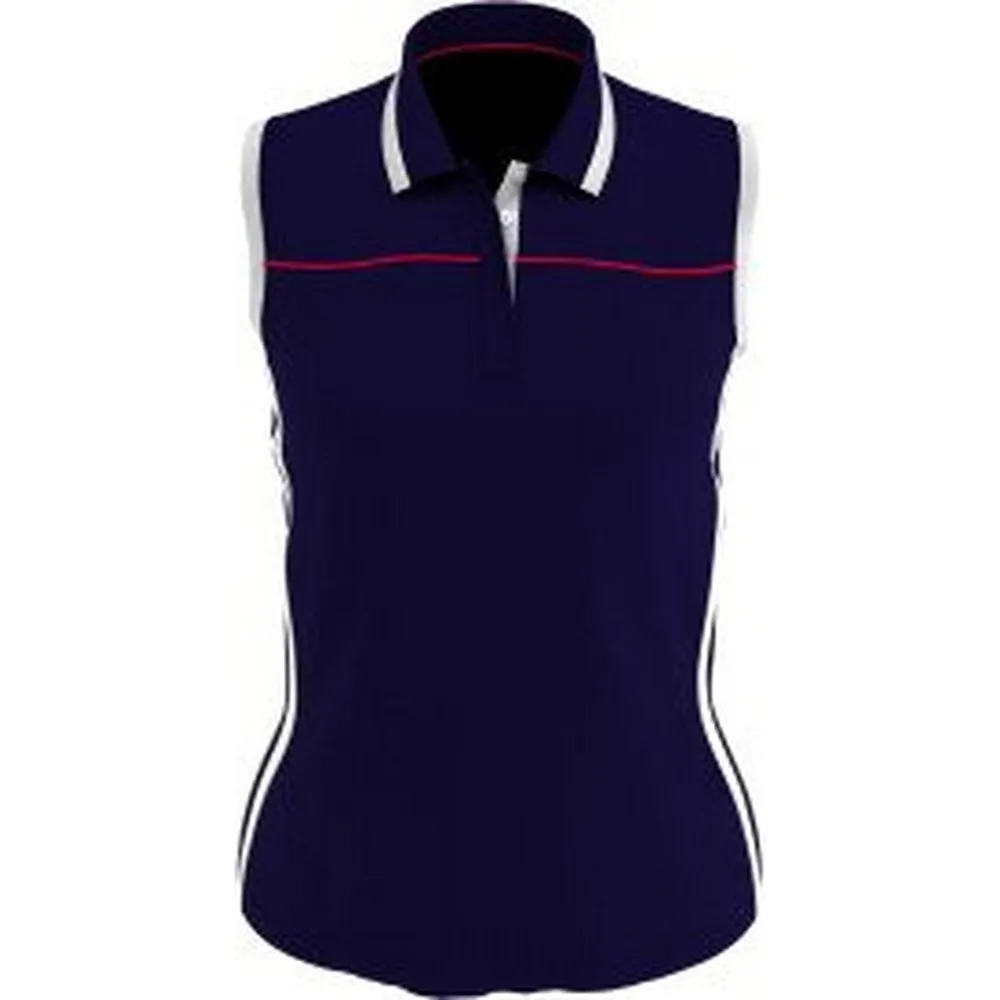 Women's Colourblock Sleeveless Polo