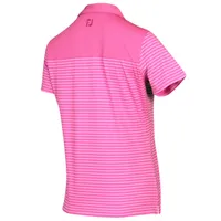 Women's Tonal Stripe Lisle V-Neck Short Sleeve Polo