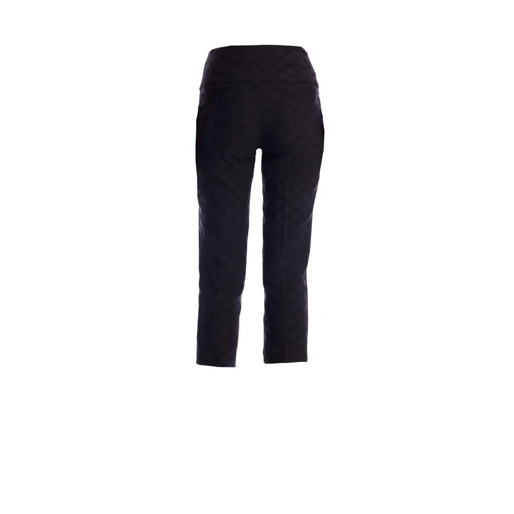 Women's Black Circle Jacquard Crop Pant