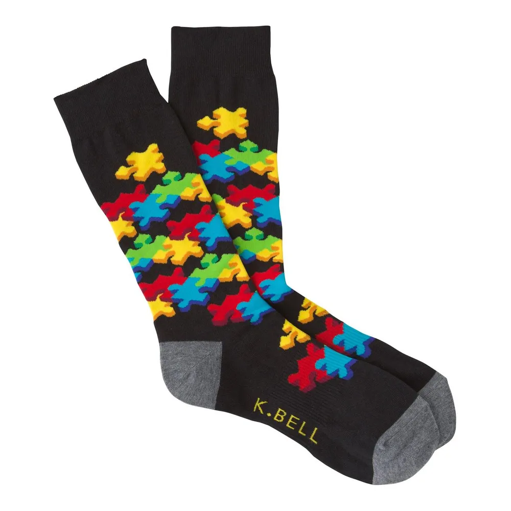 Men's Jigsaw Puzzle Crew Sock